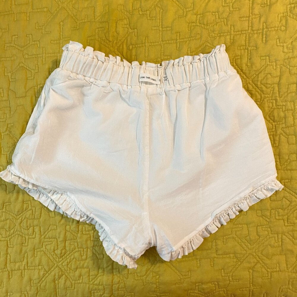 Lani The Label White Ruffled Cotton Shorts — Size Medium - Picture 10 of 10